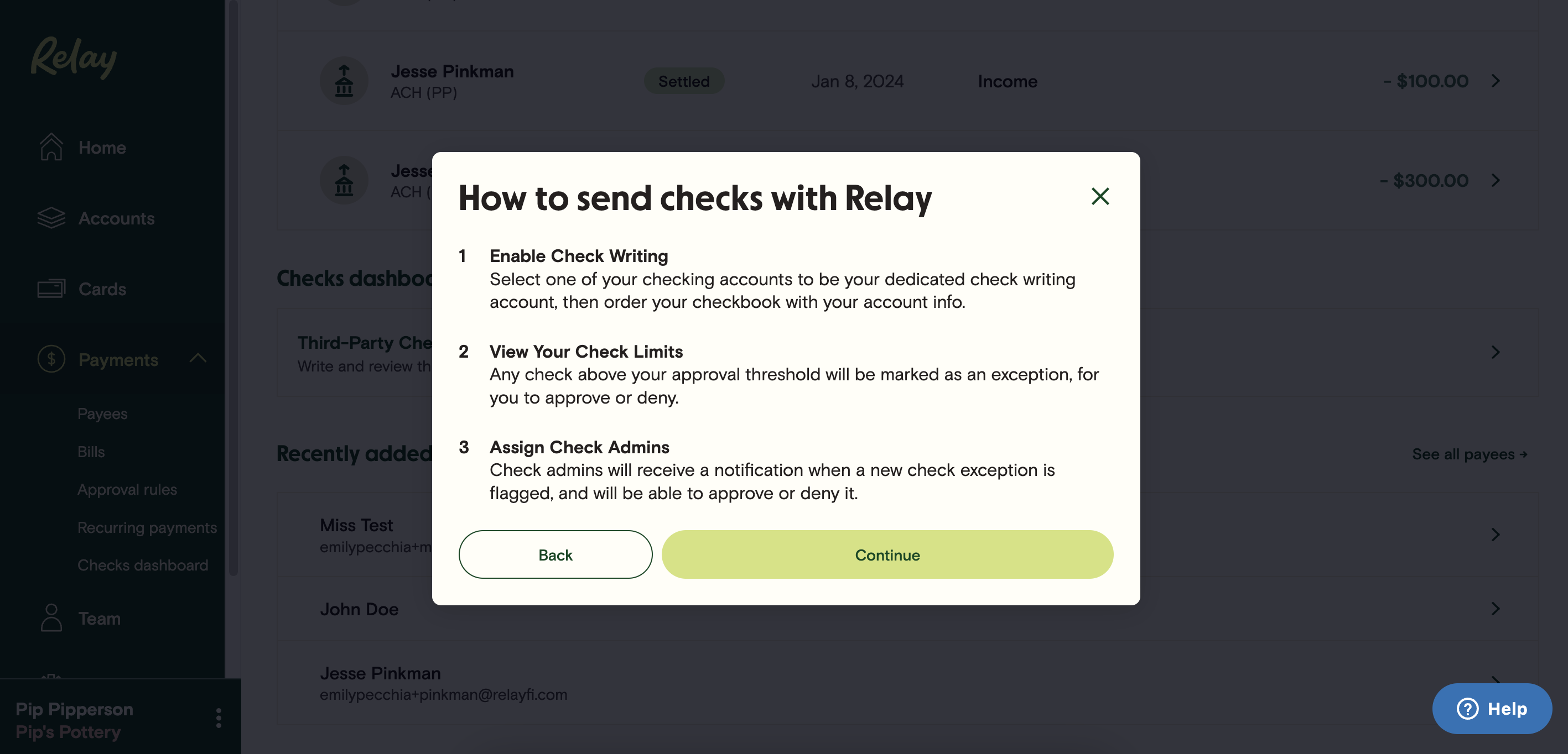 How to use thirdparty checkbooks [BETA] Relay Financial
