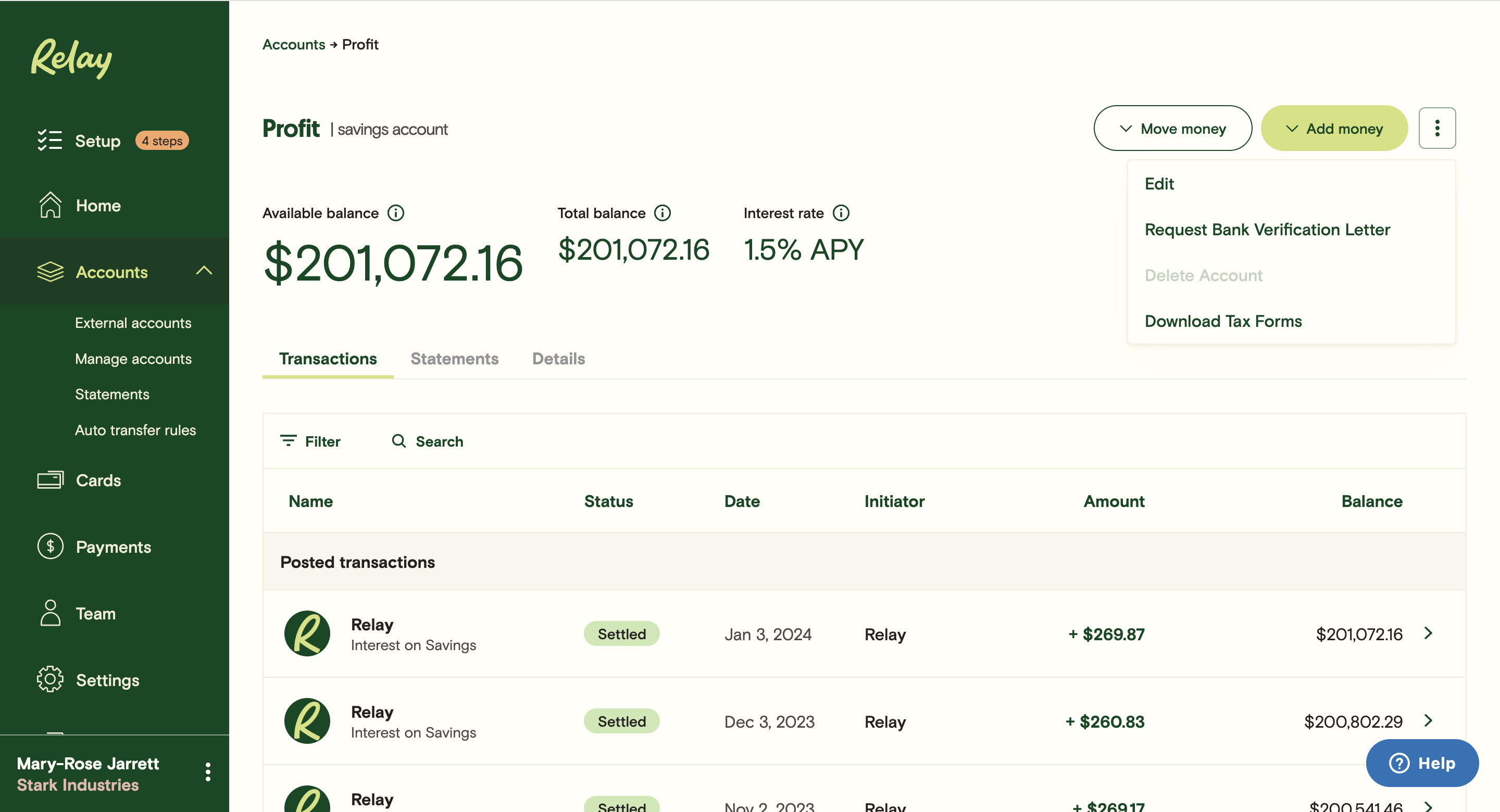 How to access your 1099INT Relay Financial